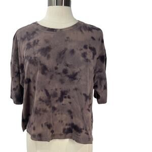 JOY LAB Brown Tie Dye Cropped Tee SZ X-Large